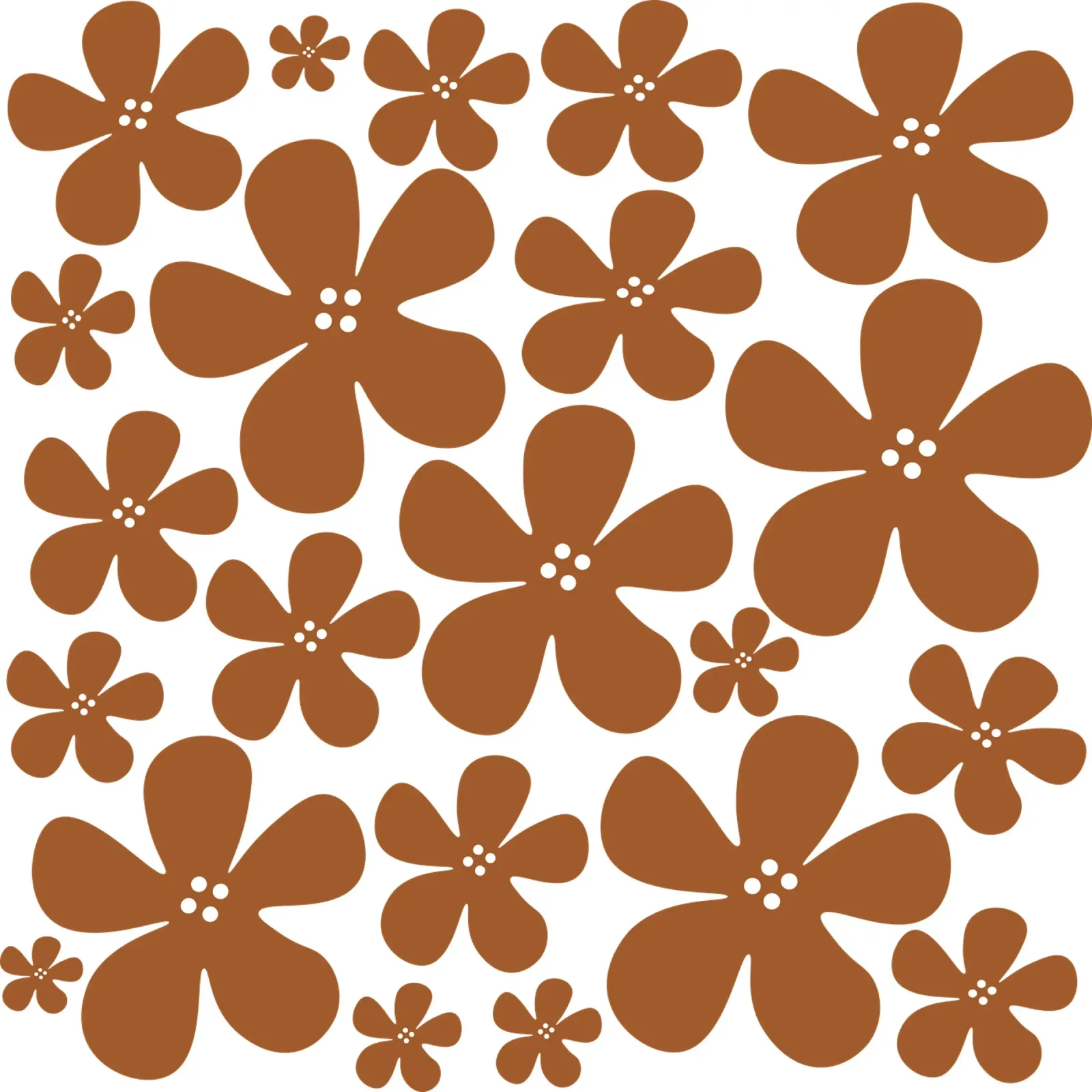 Brown flowers pattern pellicola backlit da baobabprintstore