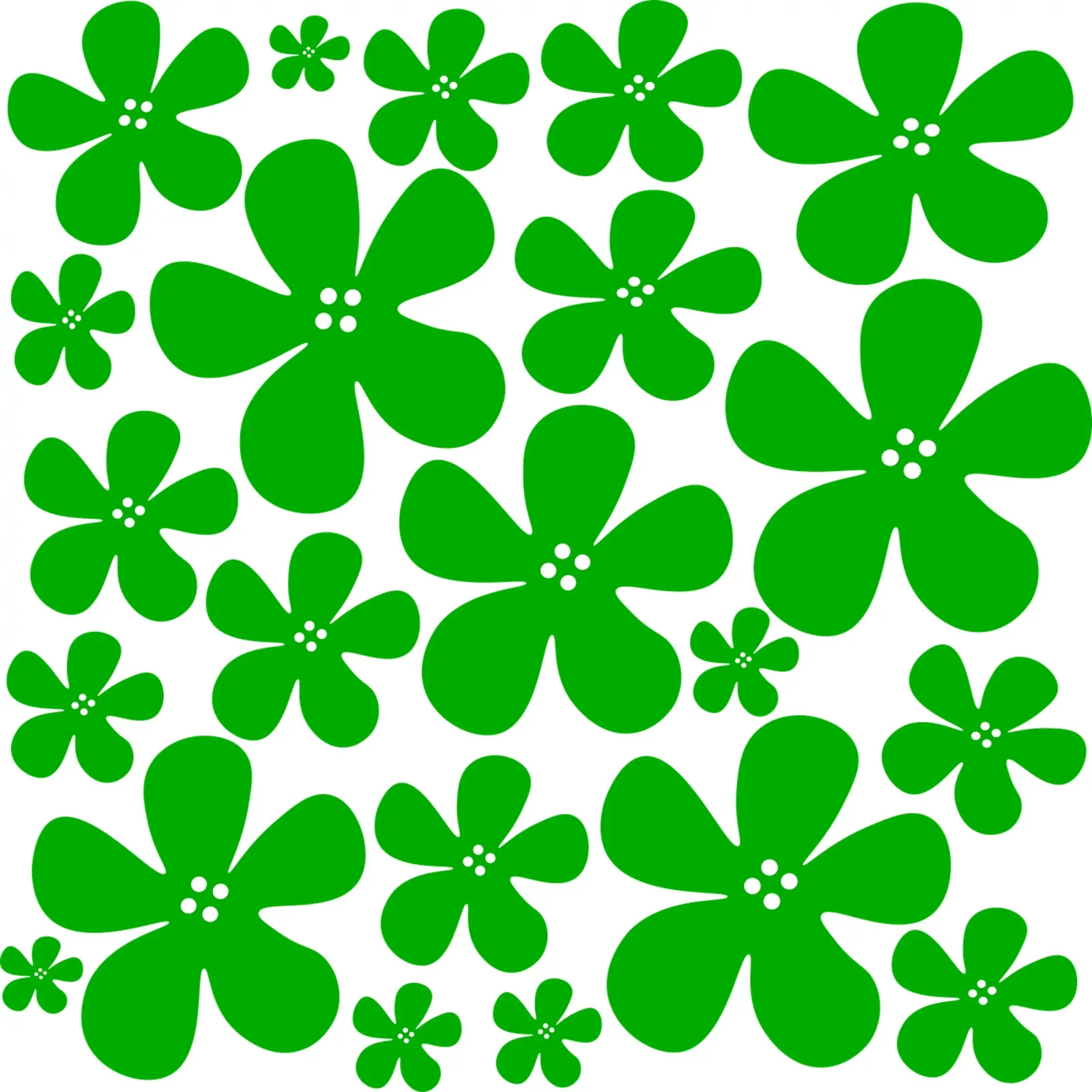 Green flowers pattern pellicola backlit da baobabprintstore
