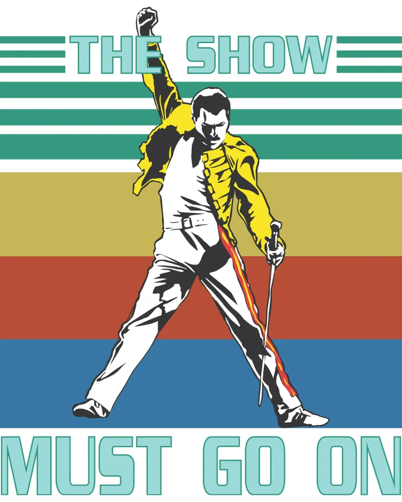 lo spettacolo deve continuare Freddie Mercury art design pellicola backlit da ririedis