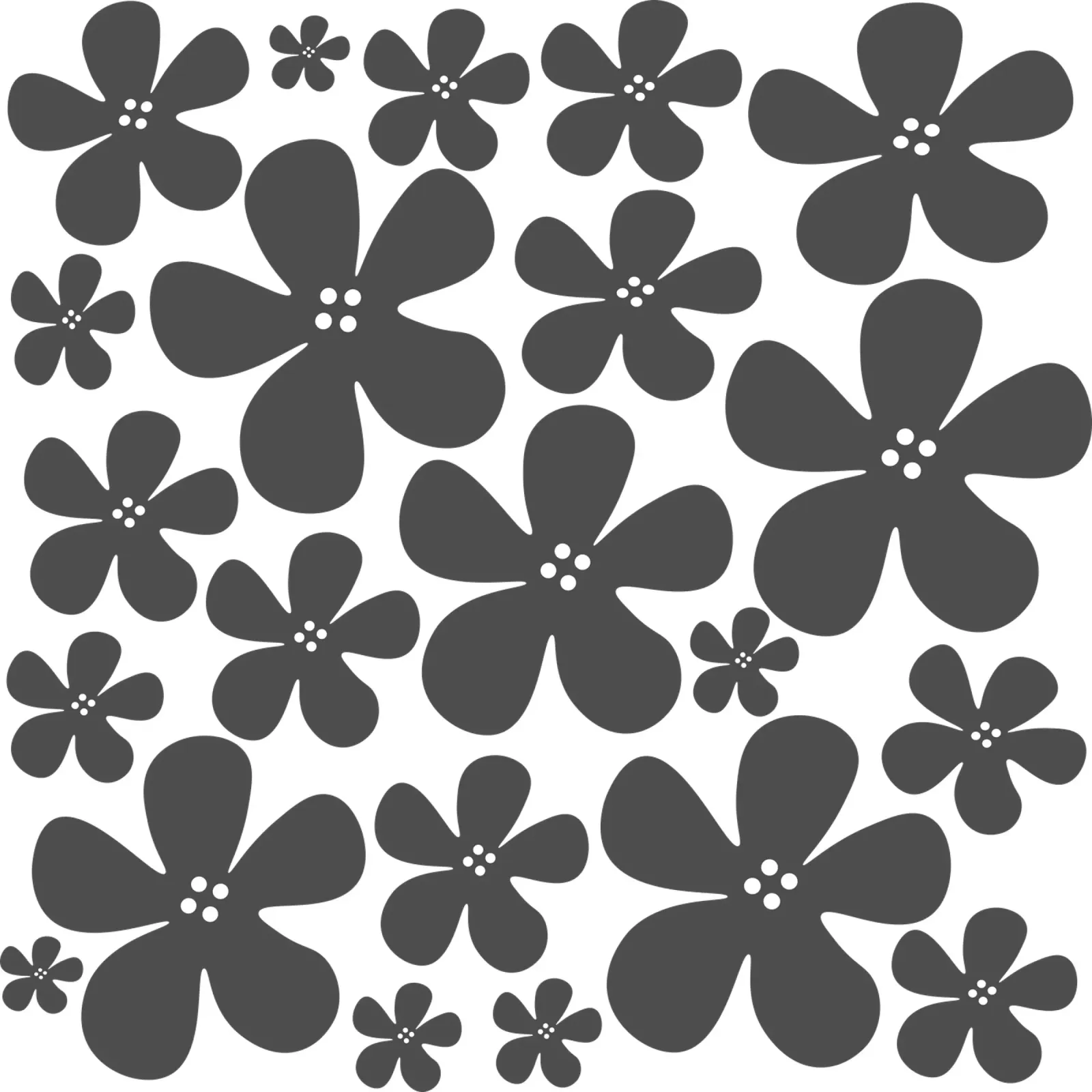 Grey flowers pattern pellicola backlit da baobabprintstore