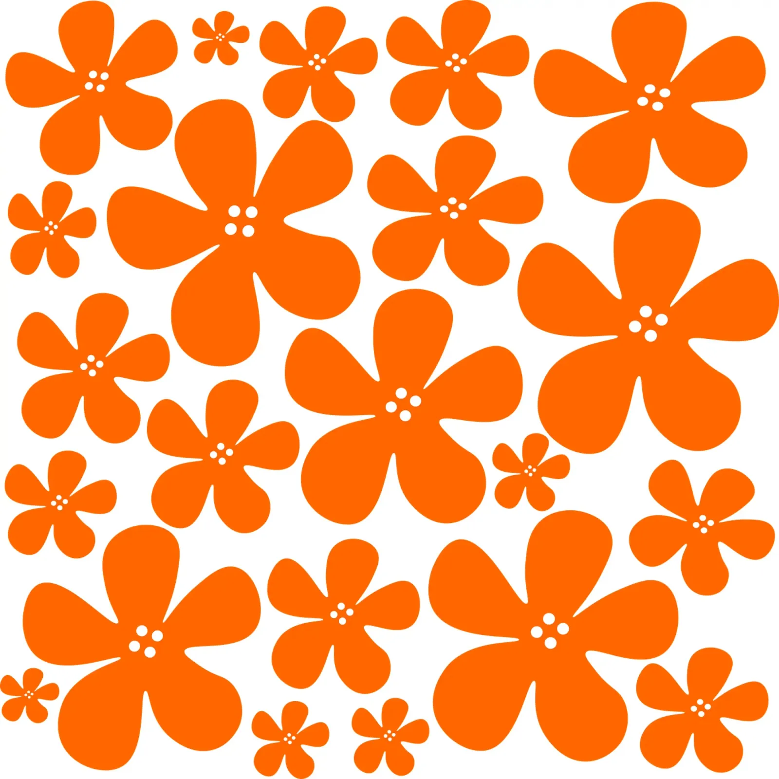 Orange flowers pattern pellicola backlit da baobabprintstore