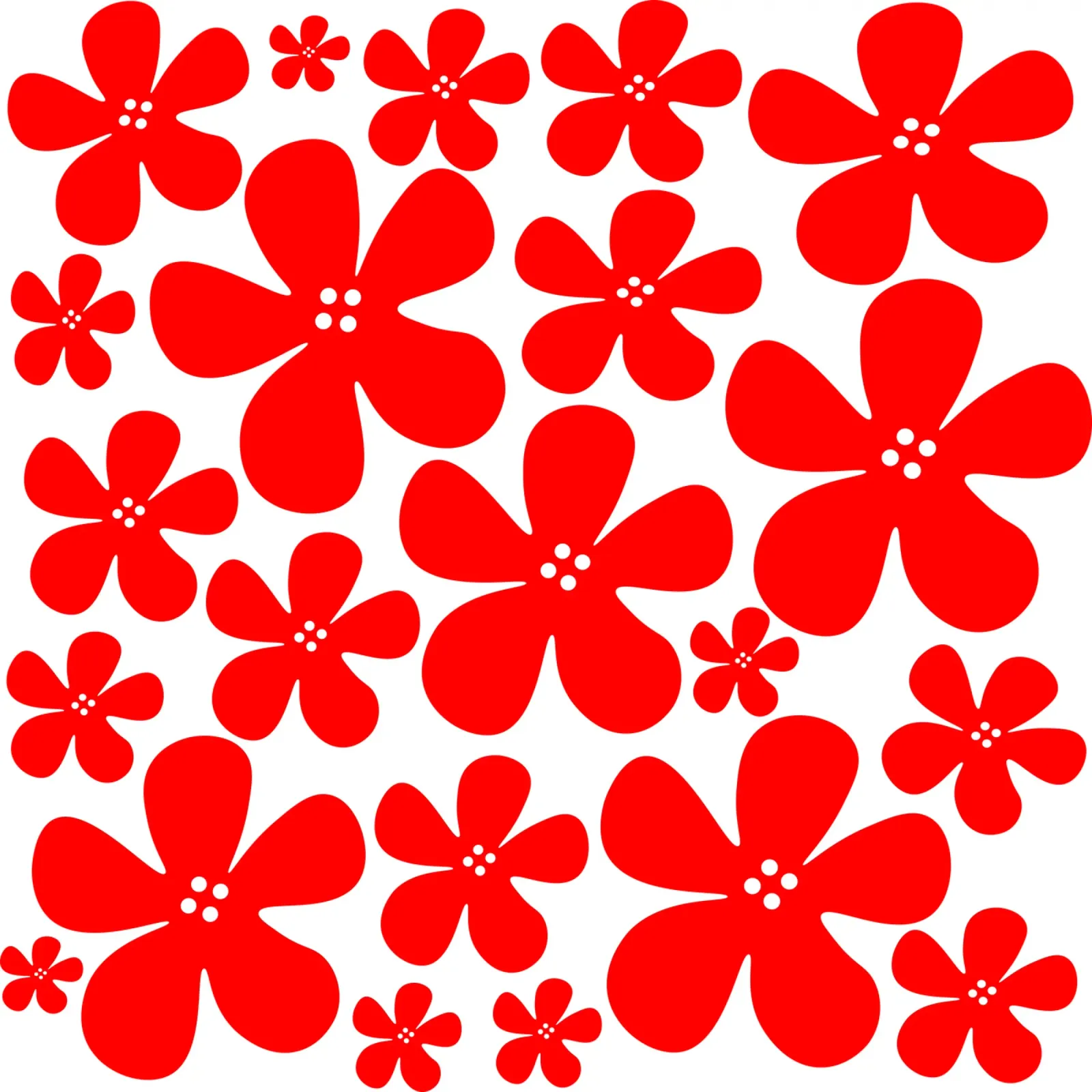 Red flowers pattern pellicola backlit da baobabprintstore