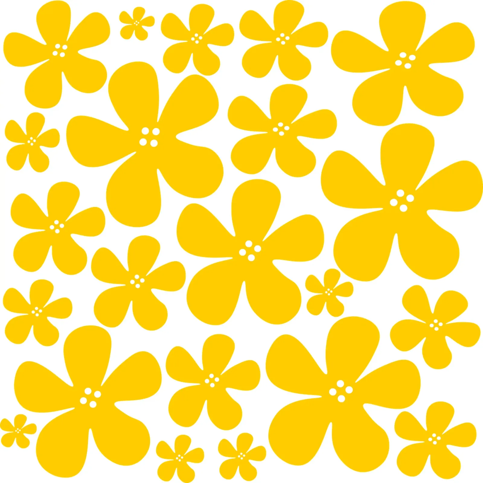 Yellow flowers pattern poster da baobabprintstore