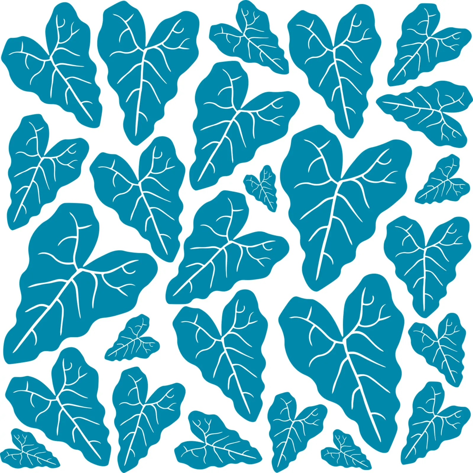 Blue leaves pattern pellicola backlit da baobabprintstore