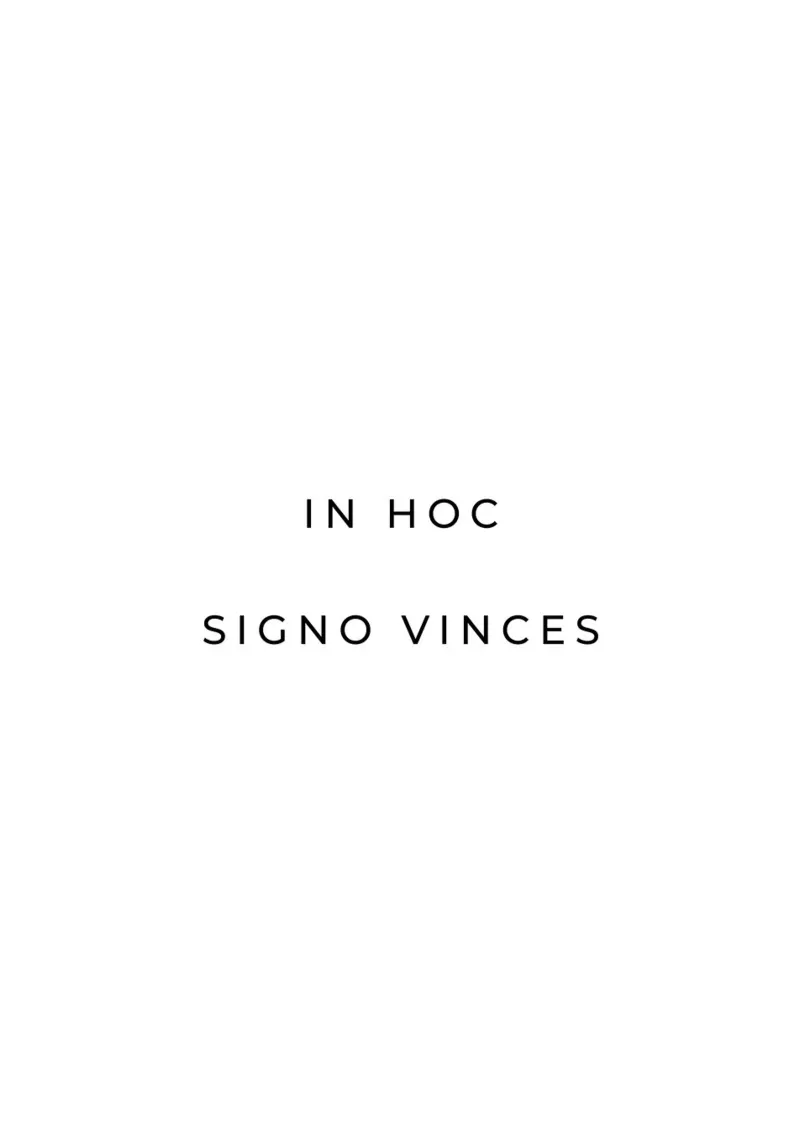 In hoc signo vinces - In diesem Zeichen sollst du siegen Zitat Leinwand mit Schattenfugenrahmen von Paigaam Studio