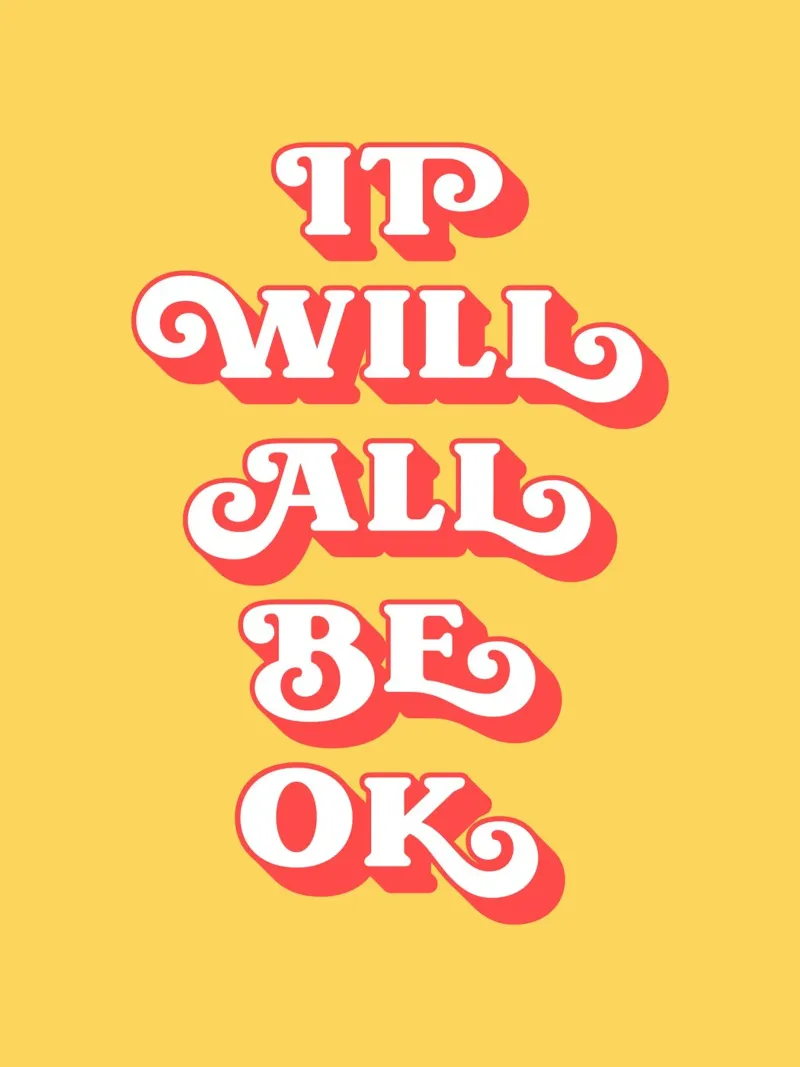 It will be all okay quote (Yellow tone) poster by Paigaam Studio