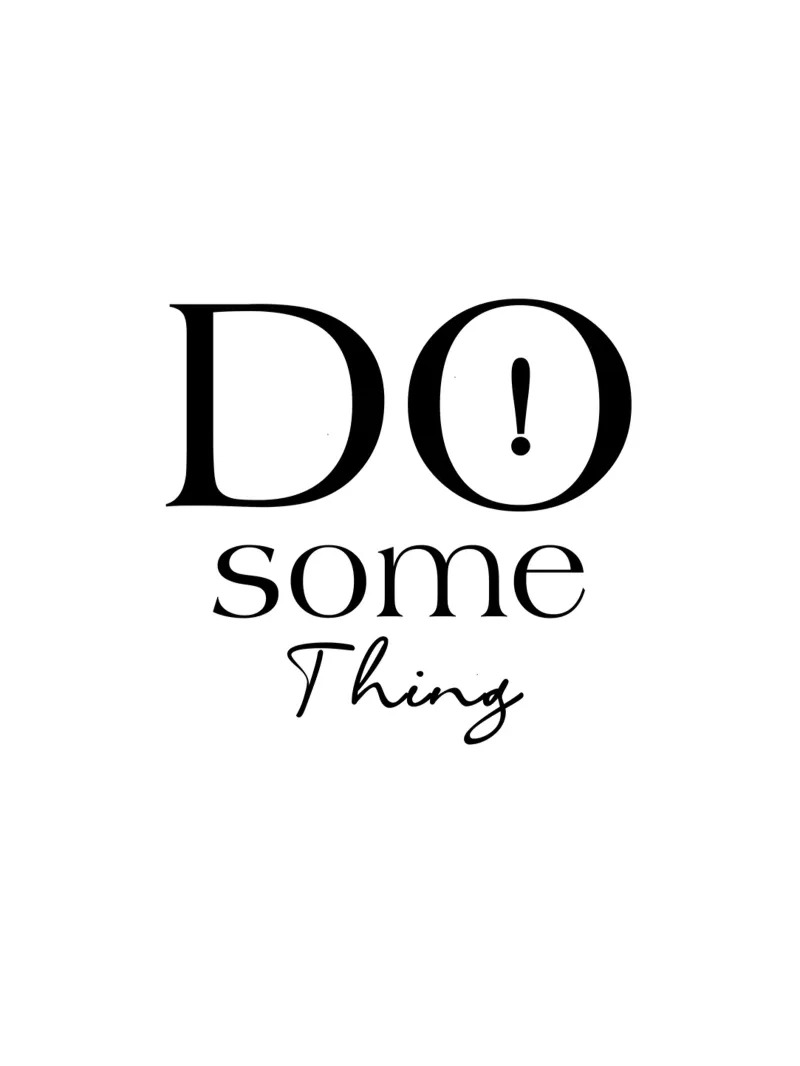 Tipografia minimalista Do Some Thing pellicola backlit da YV TYPOGRAPHY