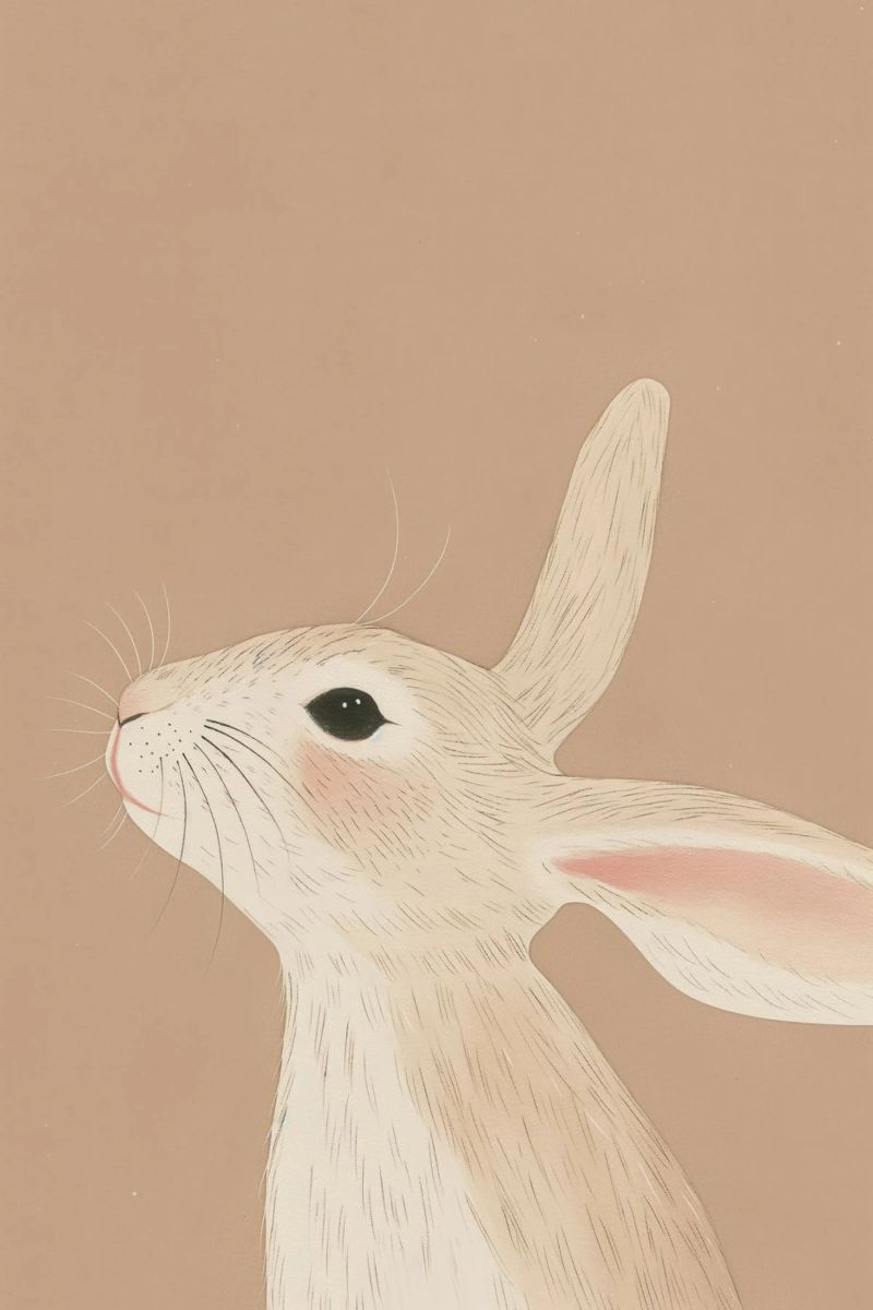 Bunny Illustration for Kids, Nursery Wall Art, Easter Decor poster by Little Lola