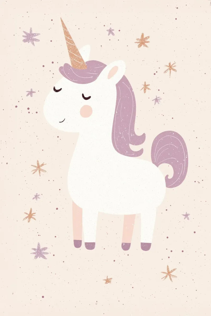 Unicornio para el cuarto de juegos o el cuarto de los niños poster de Little Lola