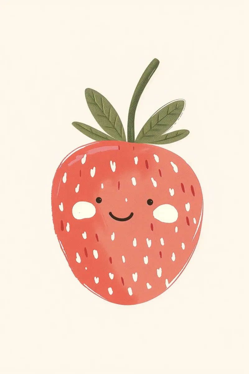 Stampa della fragola felice per la cameretta dei bambini pellicola backlit da Little Lola