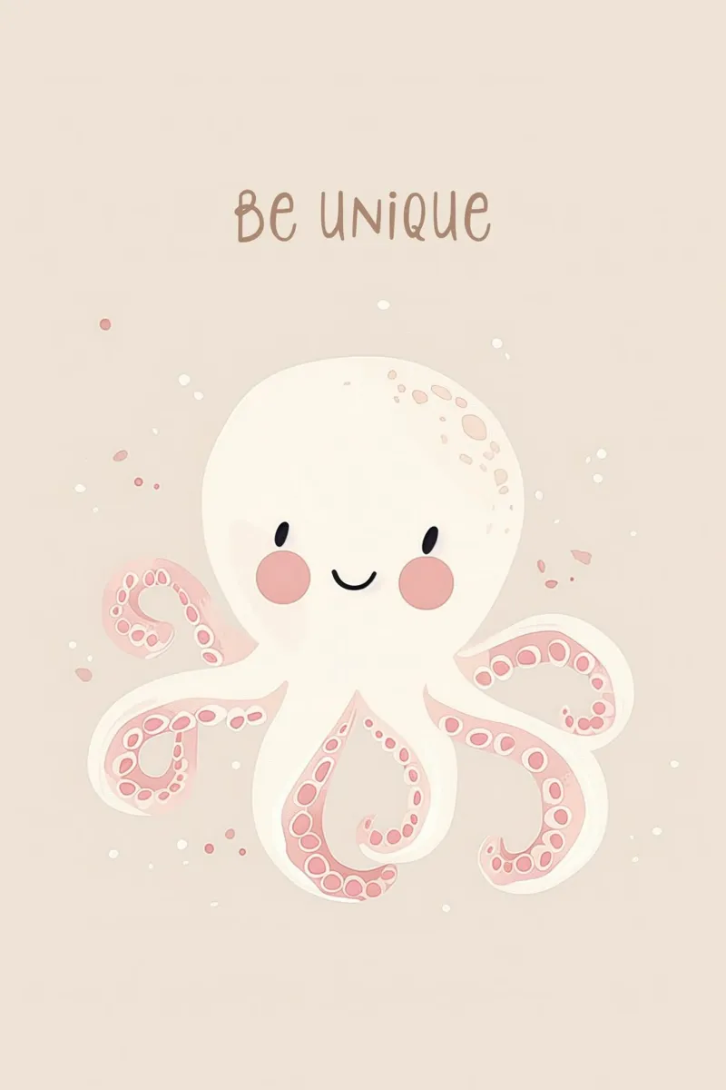 Design della cameretta per bambini Octopus, affermazione Be Unique pellicola backlit da Little Lola
