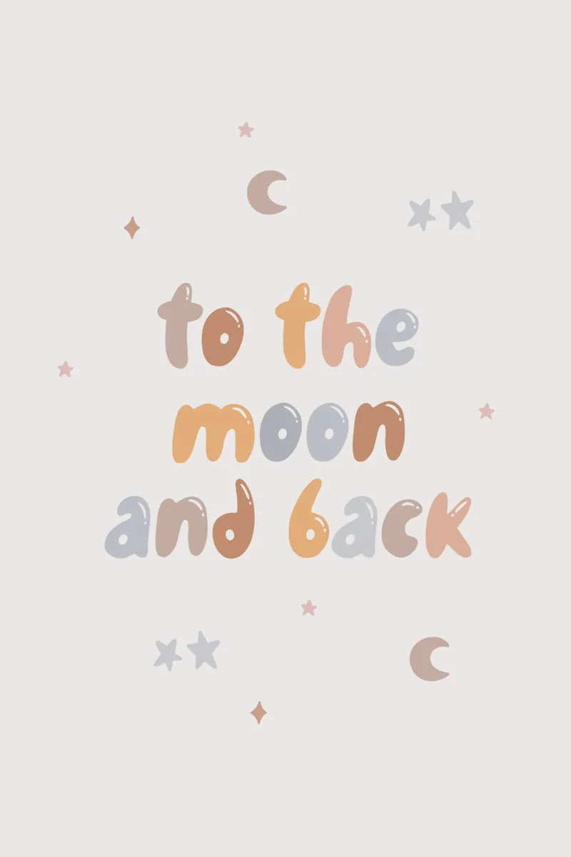 To the Moon and back, Infantil Imprime Sala de juegos infantil poster con marco de aluminio de Little Lola