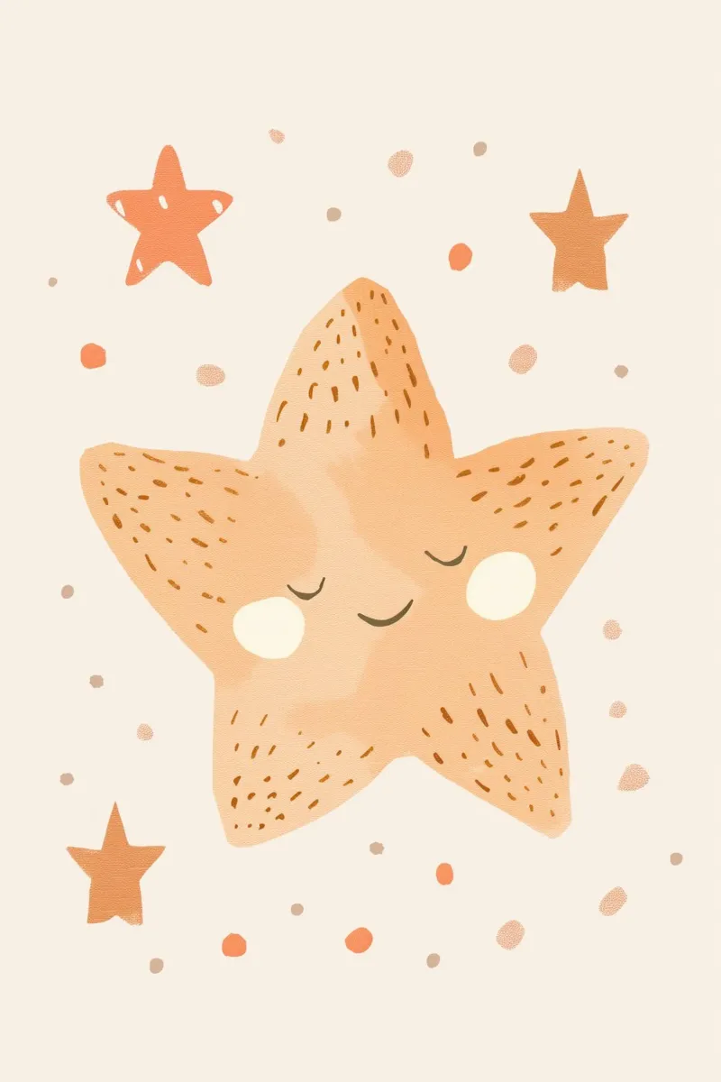 Stella celeste, decorazione per cameretta, arte murale per bambini, stampa pastello carta hahnemühle da Little Lola
