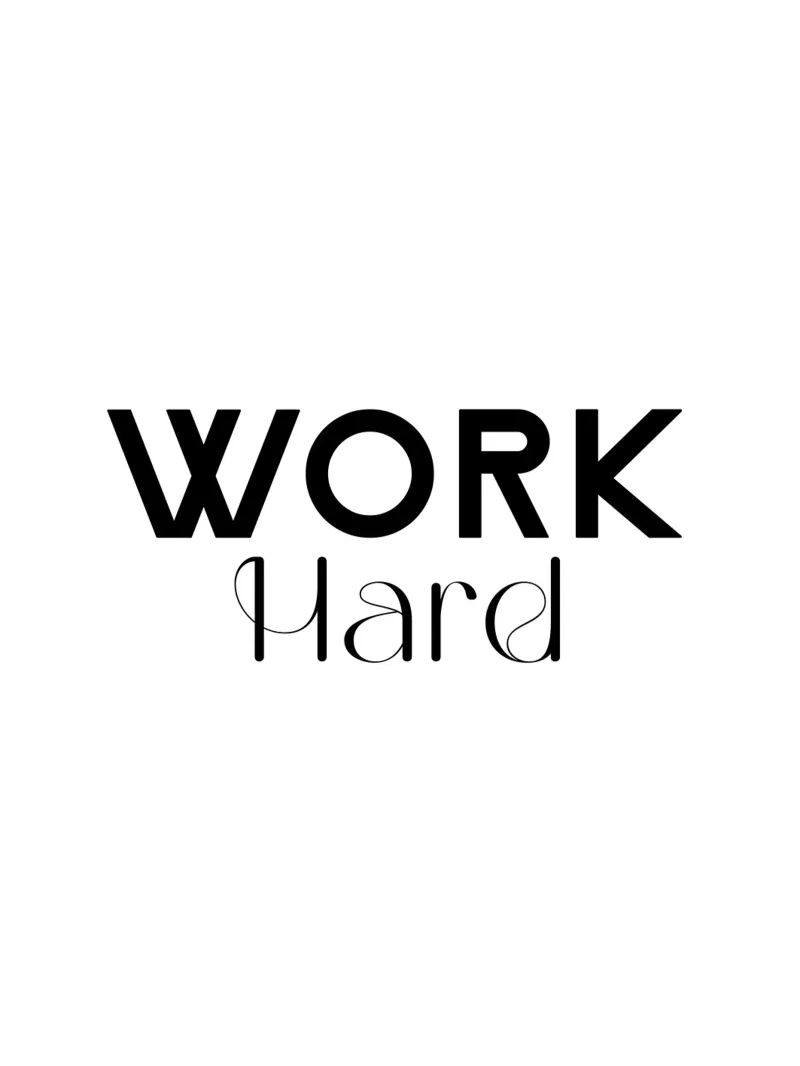 Semplice tipografia minimalista Work Hard carta hahnemühle da YV TYPOGRAPHY