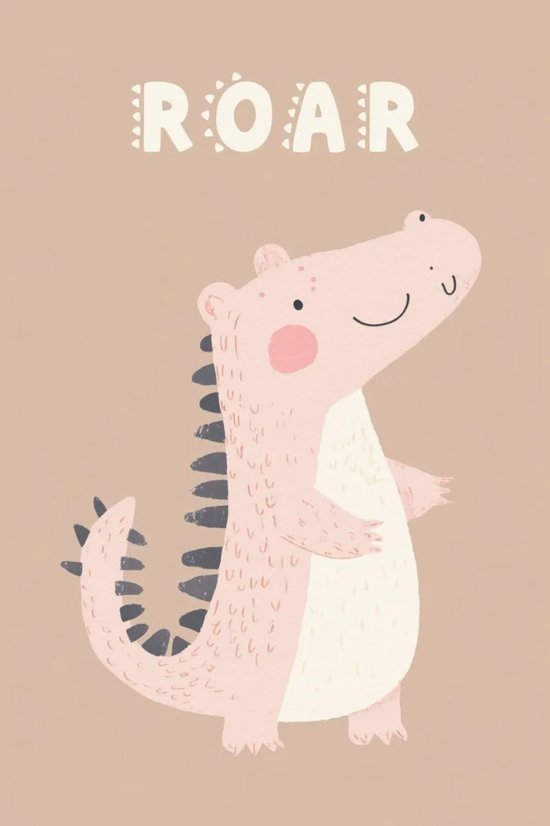 Roar Dinosaur Print for Children's Nursery canvas by Little Lola