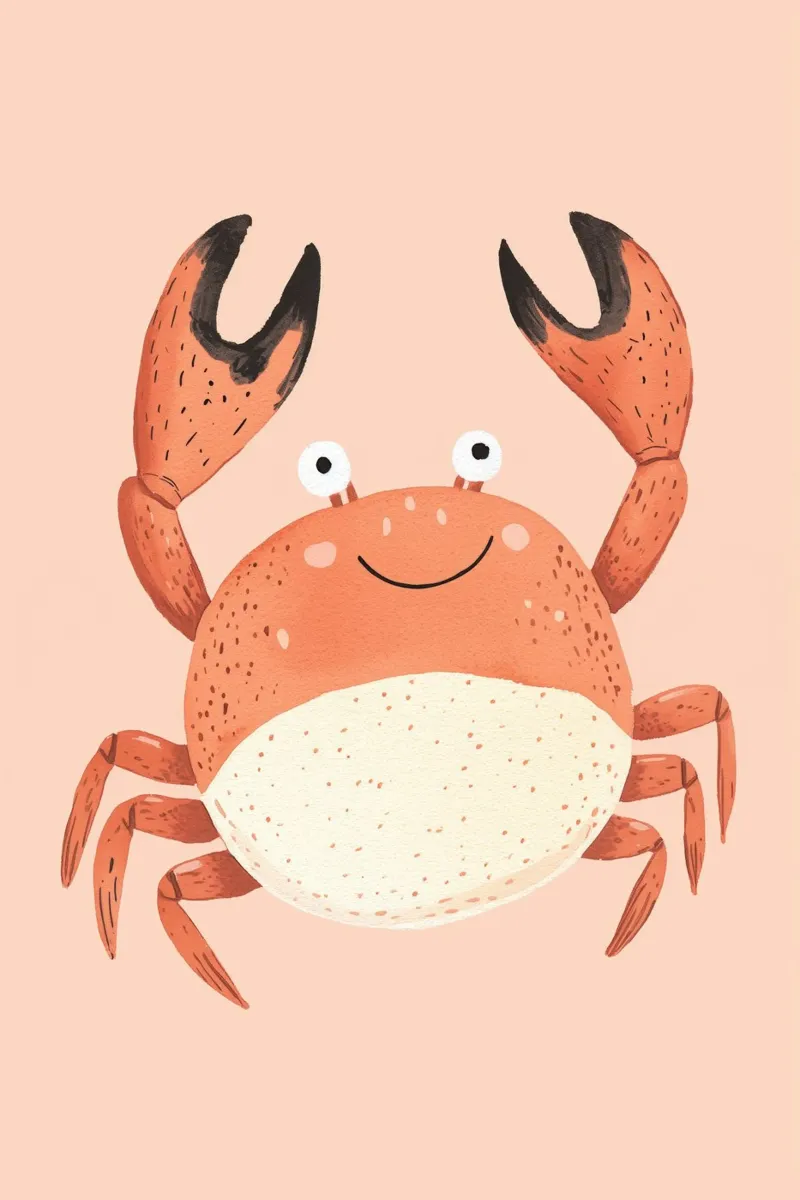 Stampa di granchi, cameretta, arte murale per bambini, arte pastello poster da Little Lola