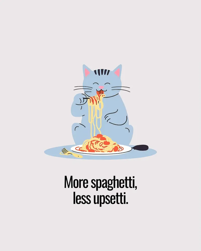 Katze: More spaghetti, less upsetti. pellicola backlit da designsbysophia