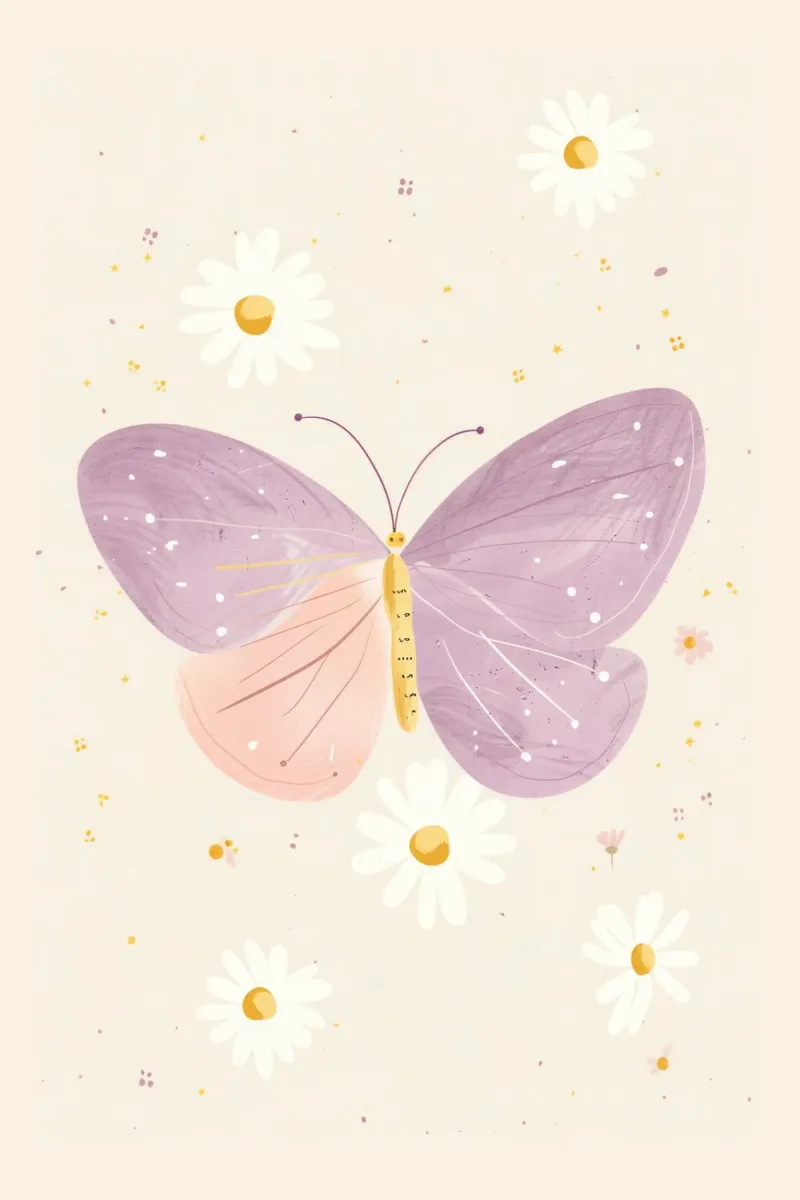Butterfly Print for Girl's Room, Playroom Nursery Decor hahnemühle by Little Lola