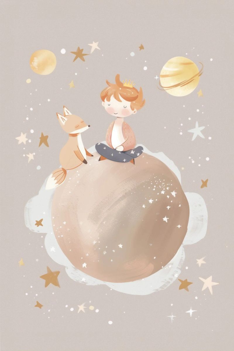 Nursery Print, Planet Space Illustration, Celestial Print Poster von Little Lola