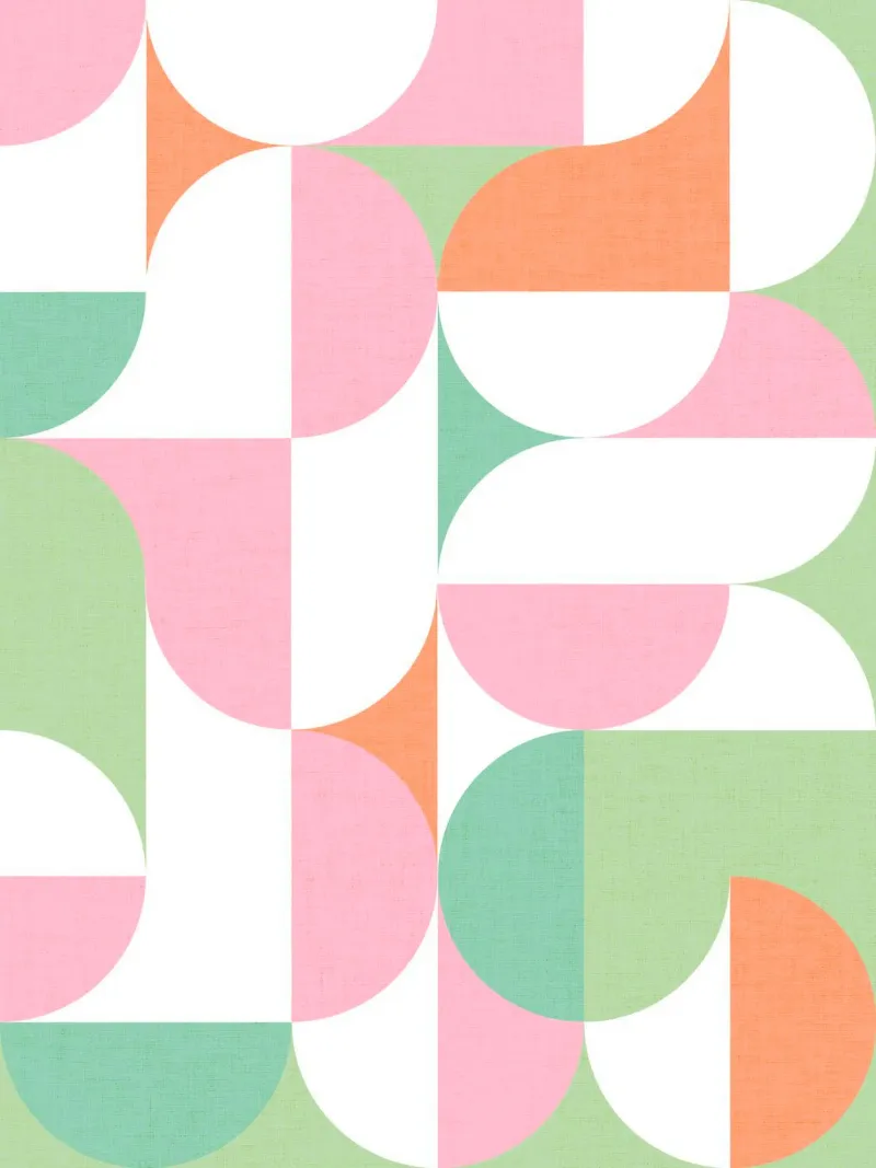 Mid-Mod - Puntini geometrici giocosi - Colori pastello Candy carta hahnemühle da Dominique Vari Abstract