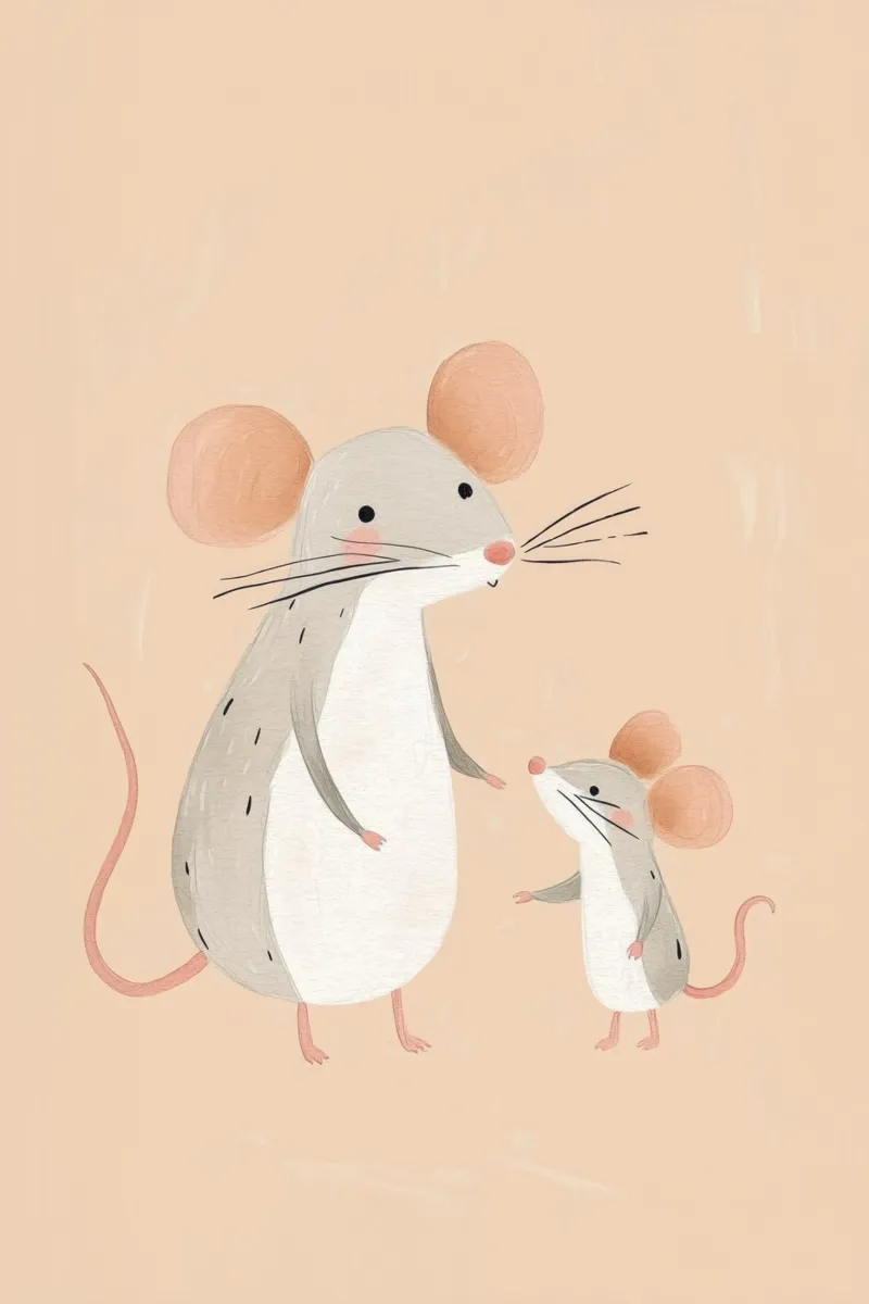 Art mural de la petite souris, graphique pour la chambre d'enfant toile de Little Lola