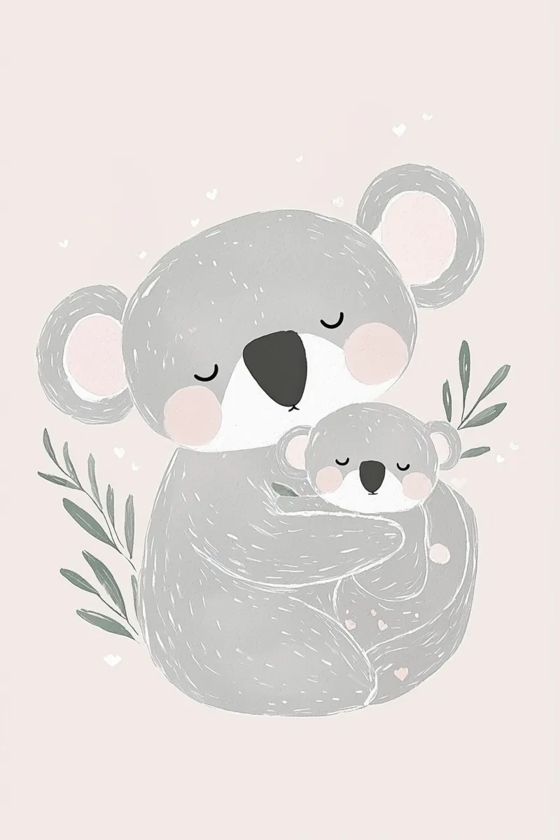 Koala & Joey, simpatica illustrazione di animali per la cameretta dei bambini pellicola backlit da Little Lola
