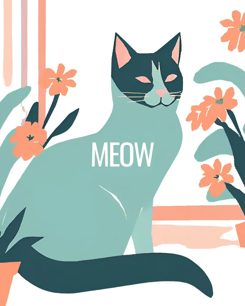 Katze gemalt "Meow" pellicola backlit da designsbysophia