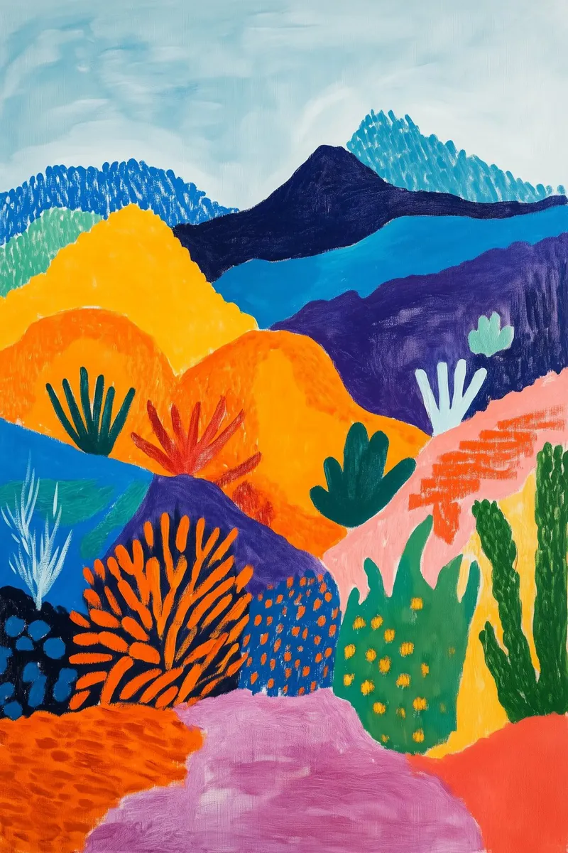 Mont Teide inspiré par Matisse poster de studiofox