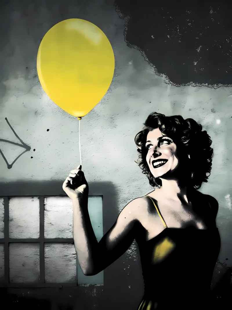 Il palloncino giallo pellicola backlit da Jester Krew Art