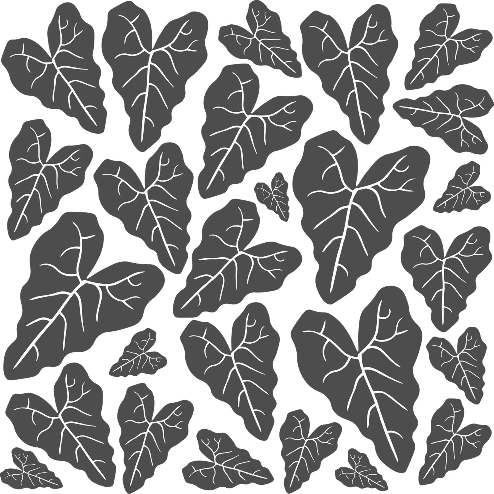 Grey leaves pattern pellicola backlit da baobabprintstore