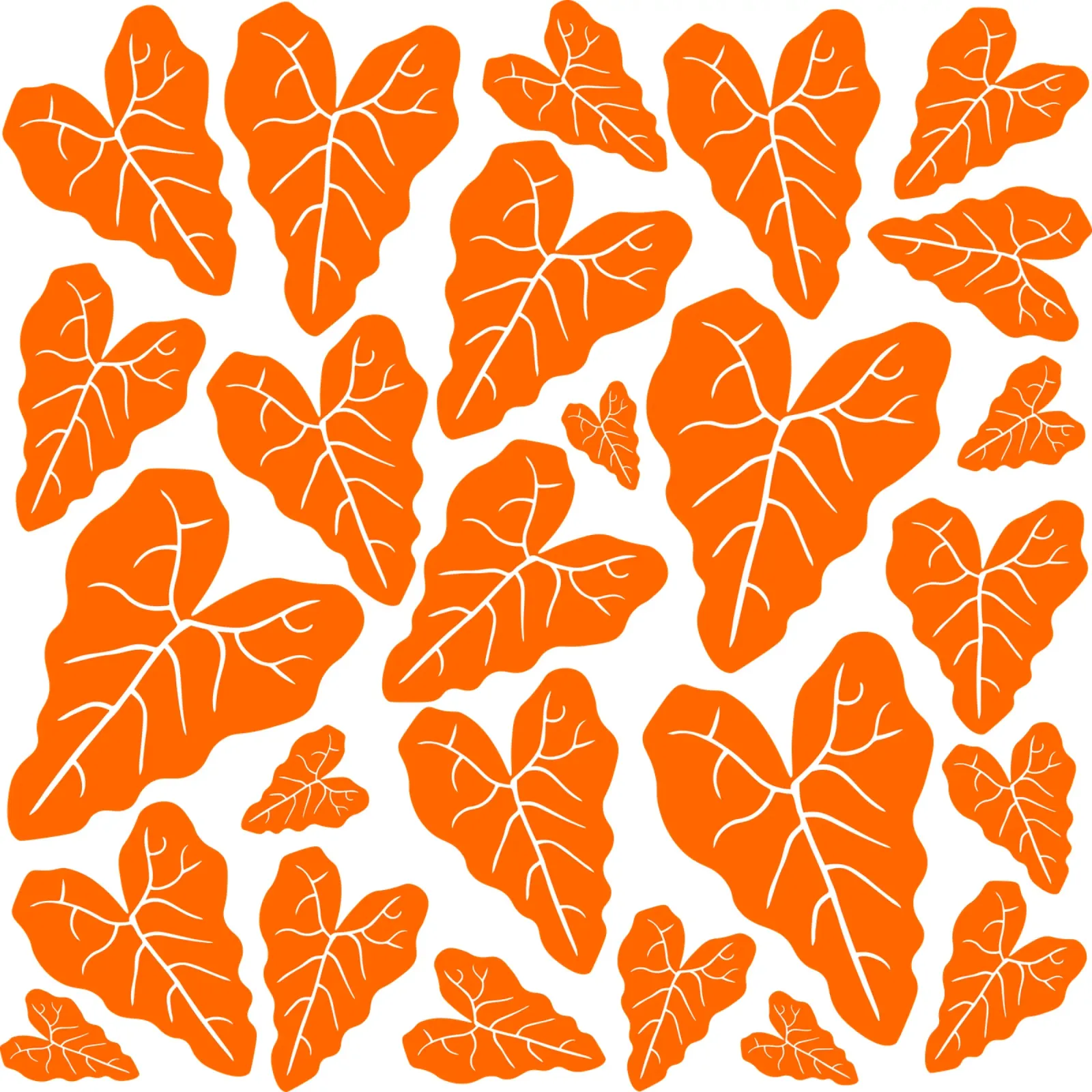 Orange leaves pattern pellicola backlit da baobabprintstore