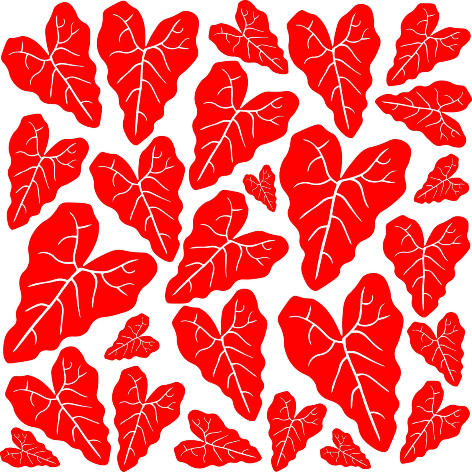 Red leaves pattern pellicola backlit da baobabprintstore