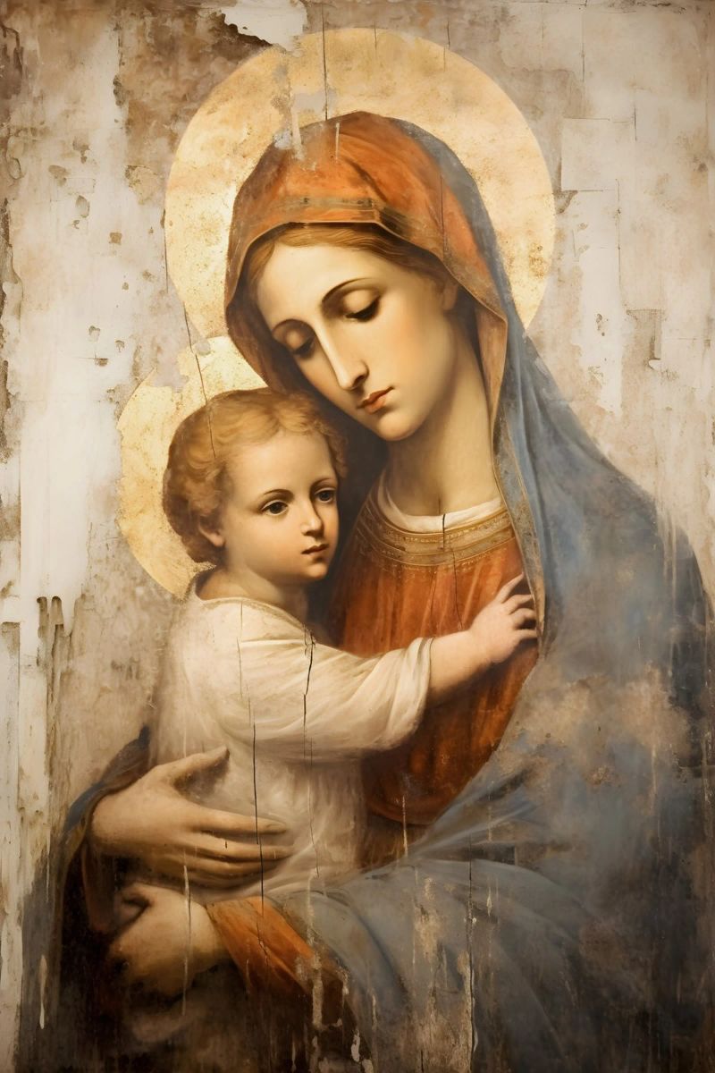 Mère de Dieu à l'enfant poster de Carinaprint