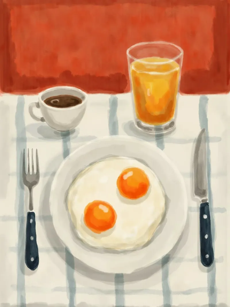 Colazione con uova pellicola backlit da Indigo Rain