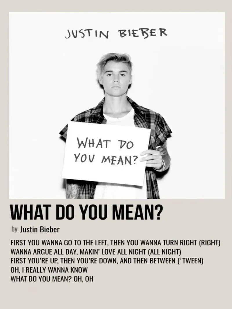WHAT DO YOU MEAN by Justin Bieber pellicola backlit da SoundStudio