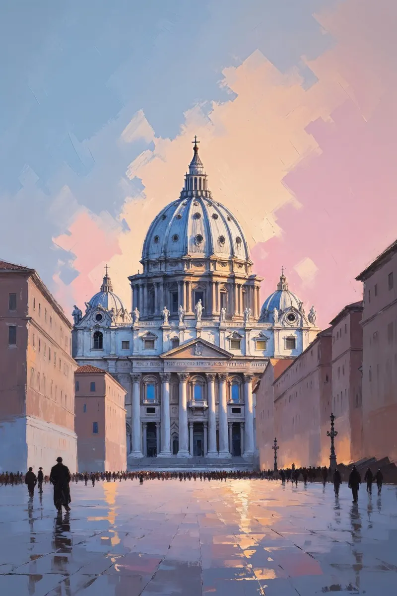 Sunset Majesty at St. Peter’s Basilica alluminio dibond da AlbertKlee