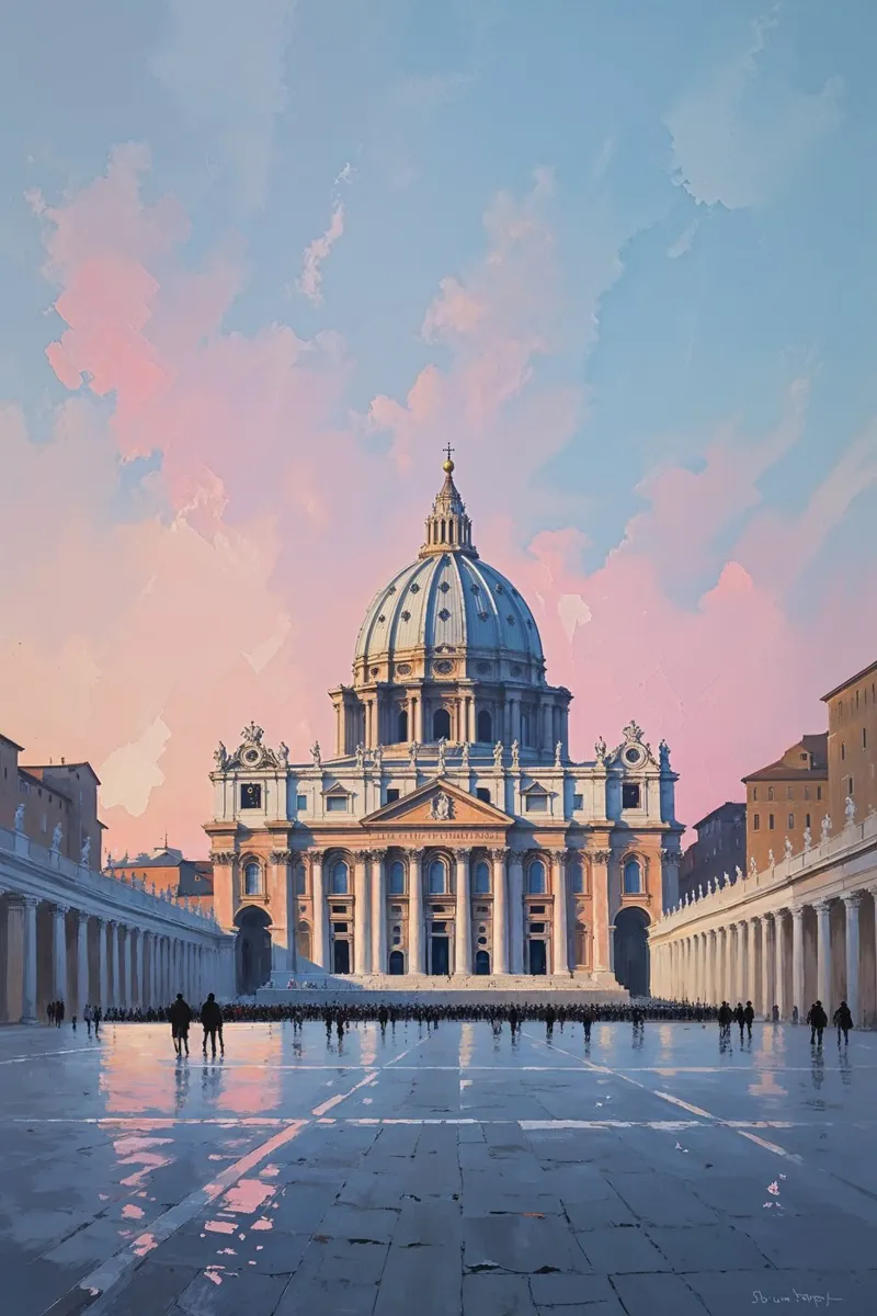 Pastel Tranquility: St. Peter’s Basilica plexiglass da AlbertKlee