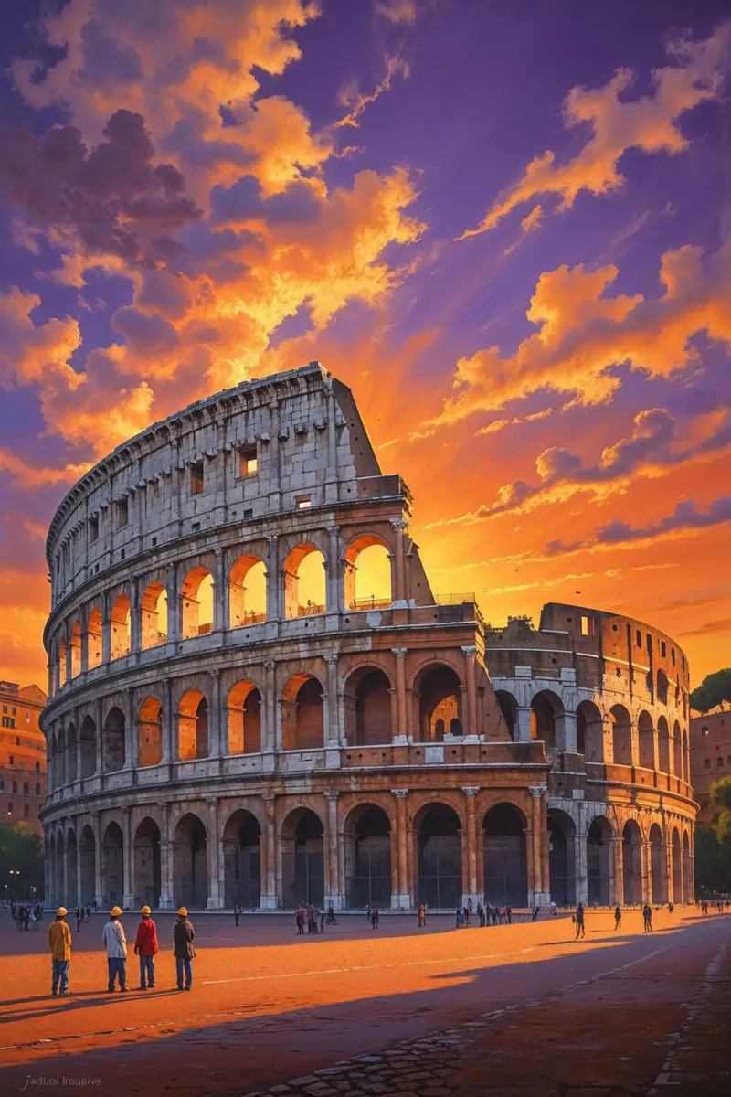 Golden Arches – The Colosseum at Sunset Glow poster da AlbertKlee