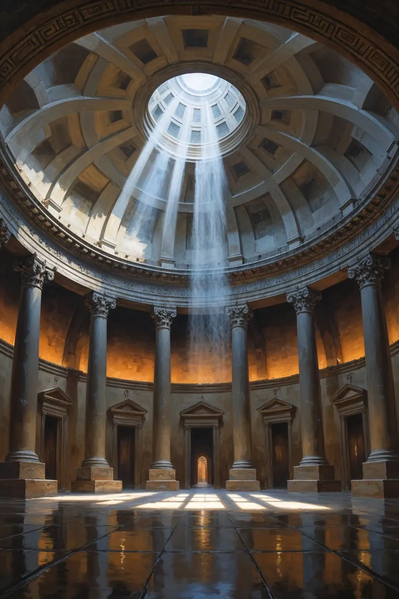 Pantheon Interior with Sunbeam carta hahnemühle da AlbertKlee