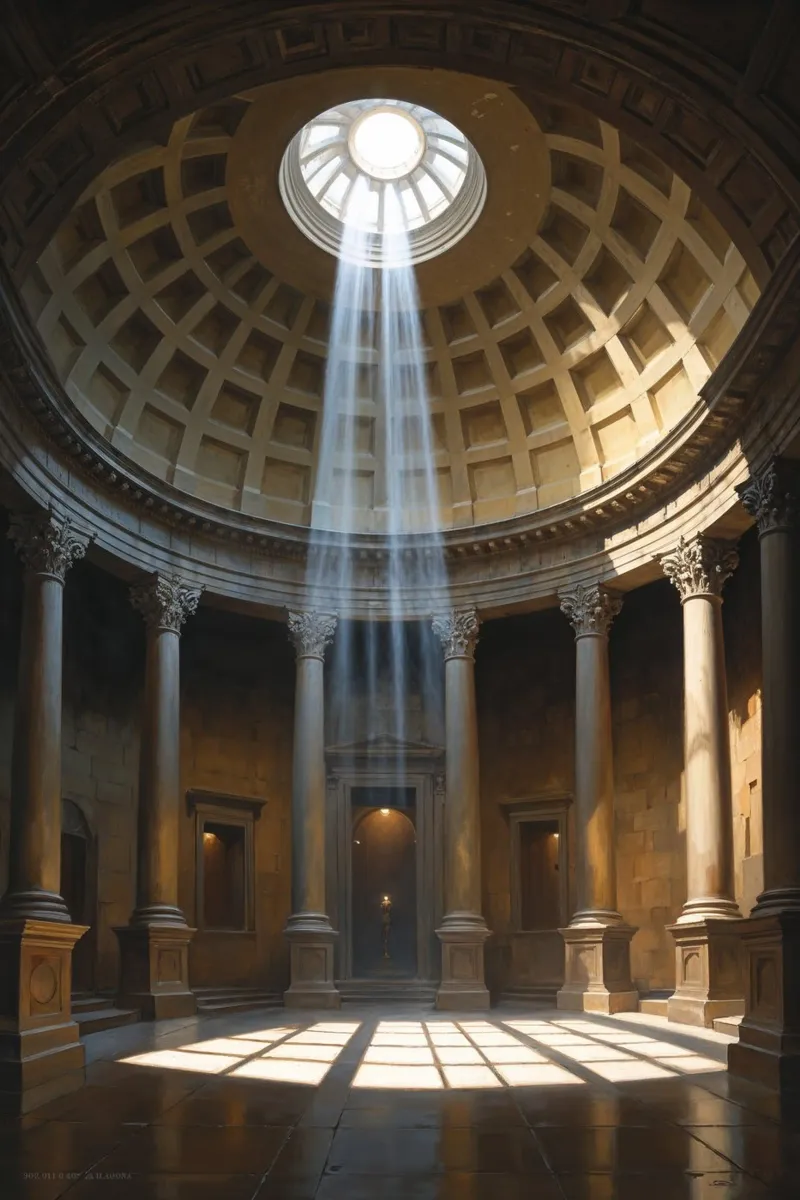 Pantheon Dome with Radiant Light carta hahnemühle da AlbertKlee