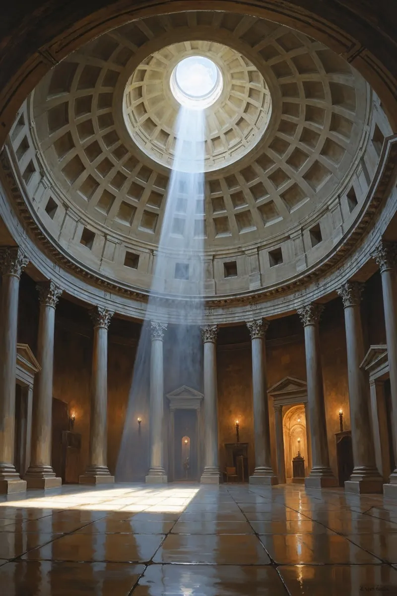 Sacred Light of the Pantheon carta hahnemühle da AlbertKlee