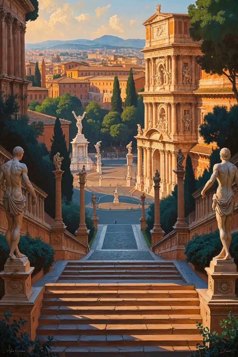 A Renaissance View of Rome's Capitoline Hill poster de AlbertKlee