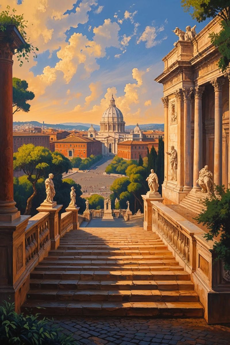 The Dome Beyond the Renaissance Columns poster by AlbertKlee
