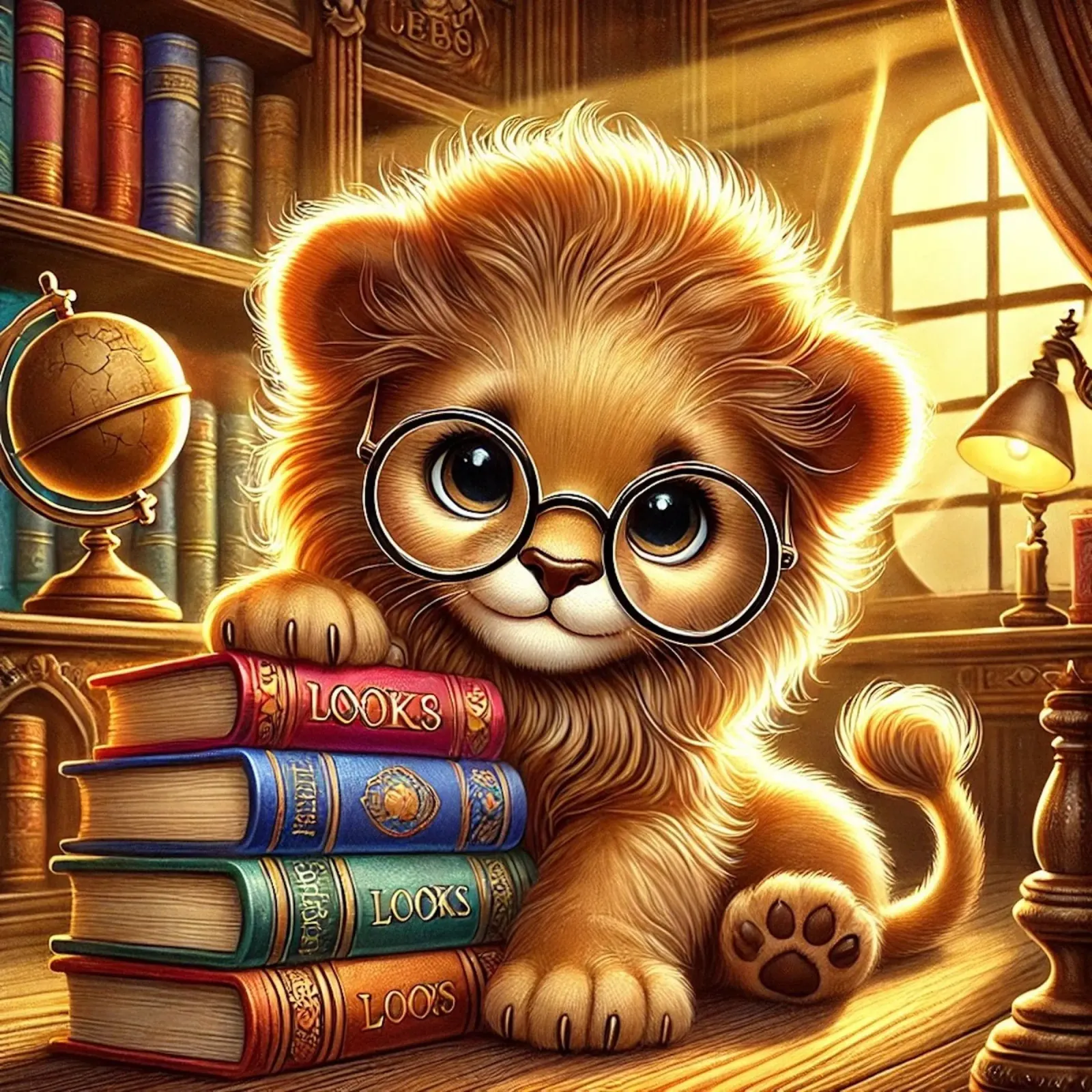 Curious Little Librarian canvas by FluffyToons