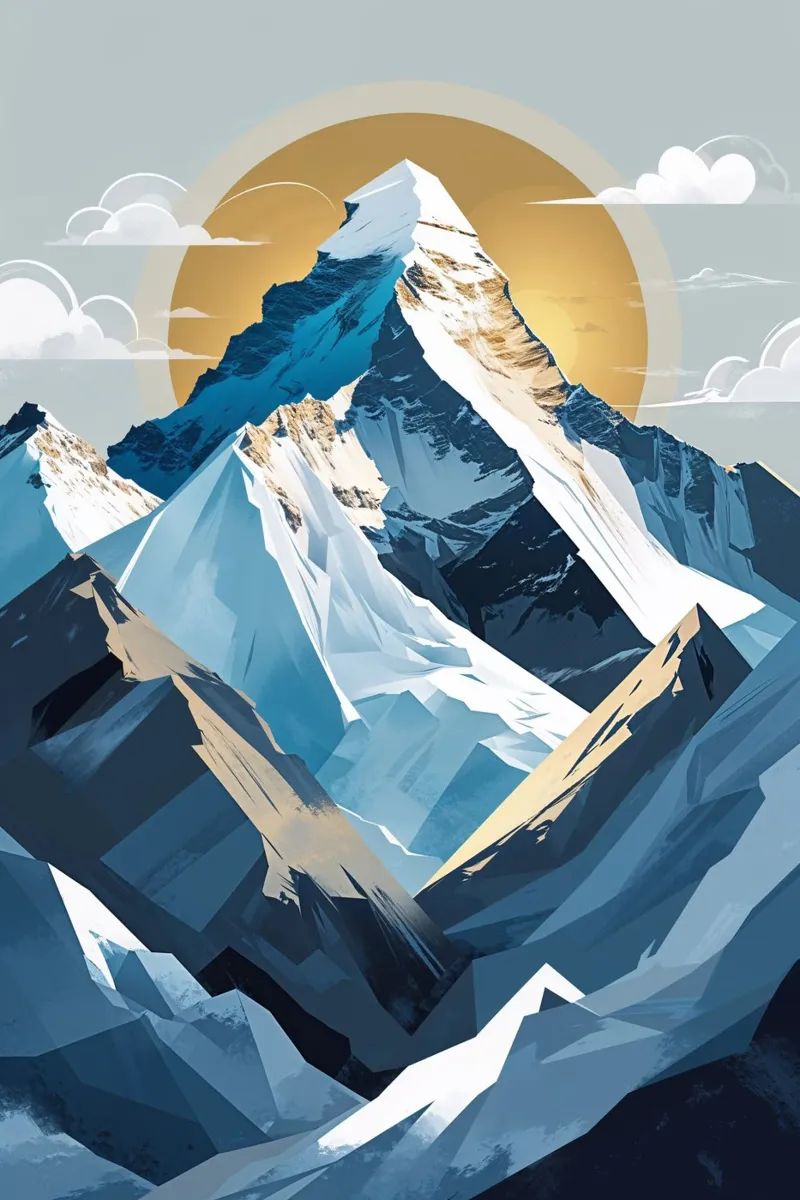 Mount Everest: Abstract Majesty carta hahnemühle da AlbertKlee