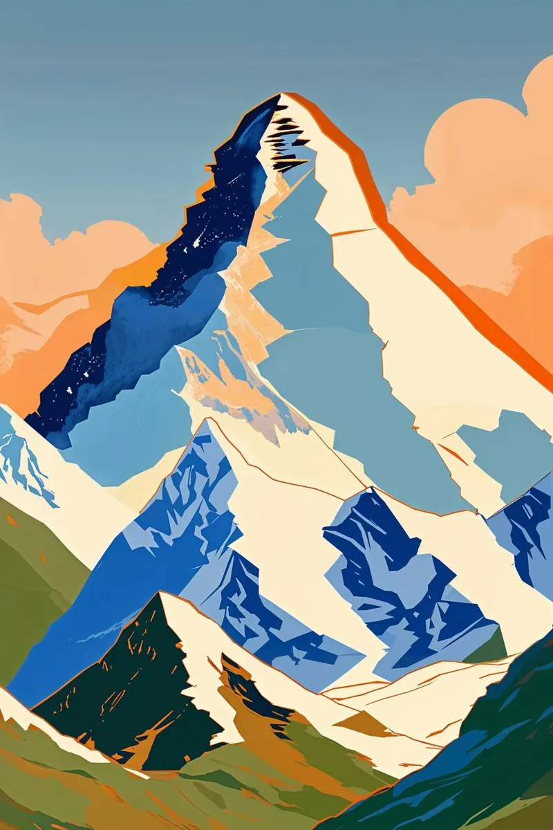 Abstract Sunrise on Mount Everest carta hahnemühle da AlbertKlee