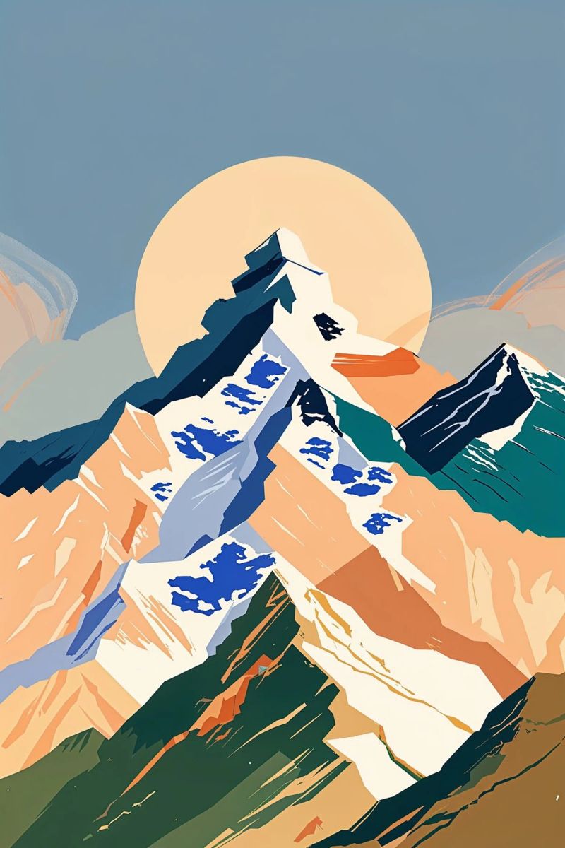 Geometric Majesty of Everest poster by AlbertKlee