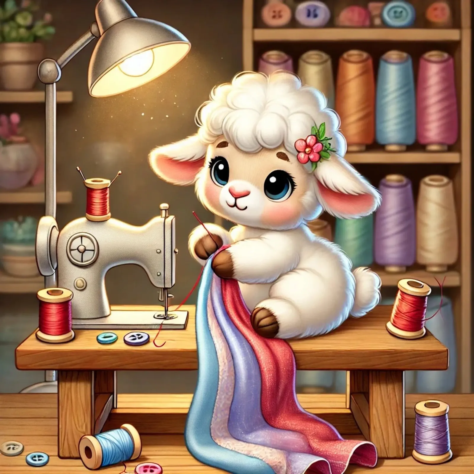 Cozy Lamb Tailor canvas by FluffyToons