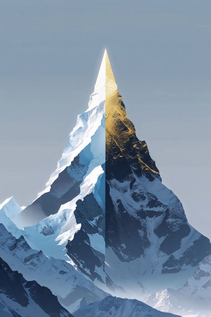 Geometric Elegance of Mountain Majesty Poster von AlbertKlee