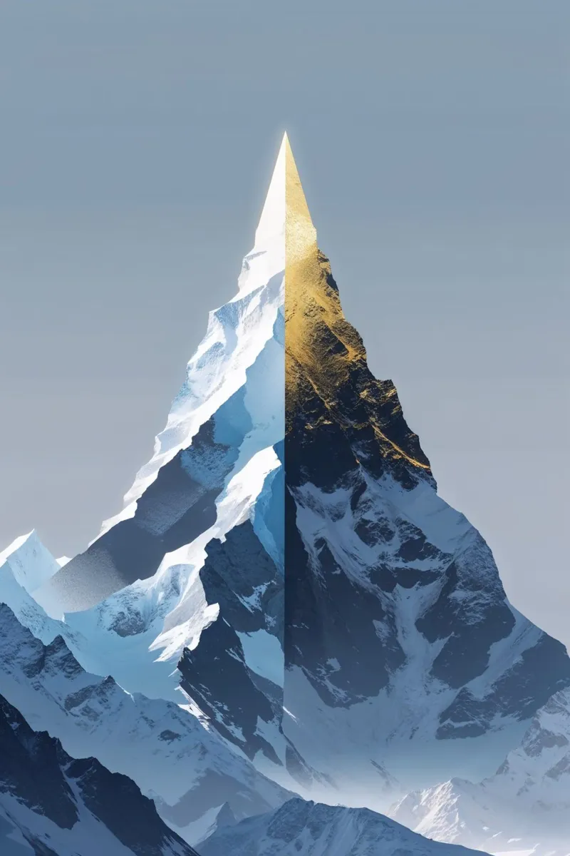 Geometric Elegance of Mountain Majesty carta hahnemühle da AlbertKlee